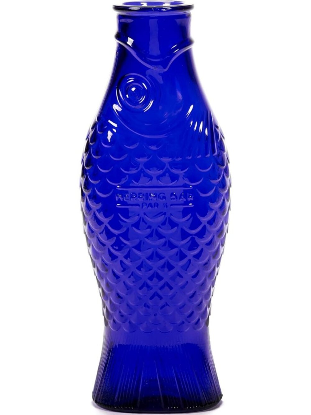 Elegant Glass Water Pitcher & Wine Carafe | 28.74 oz Clear & Dark Blue Dispenser